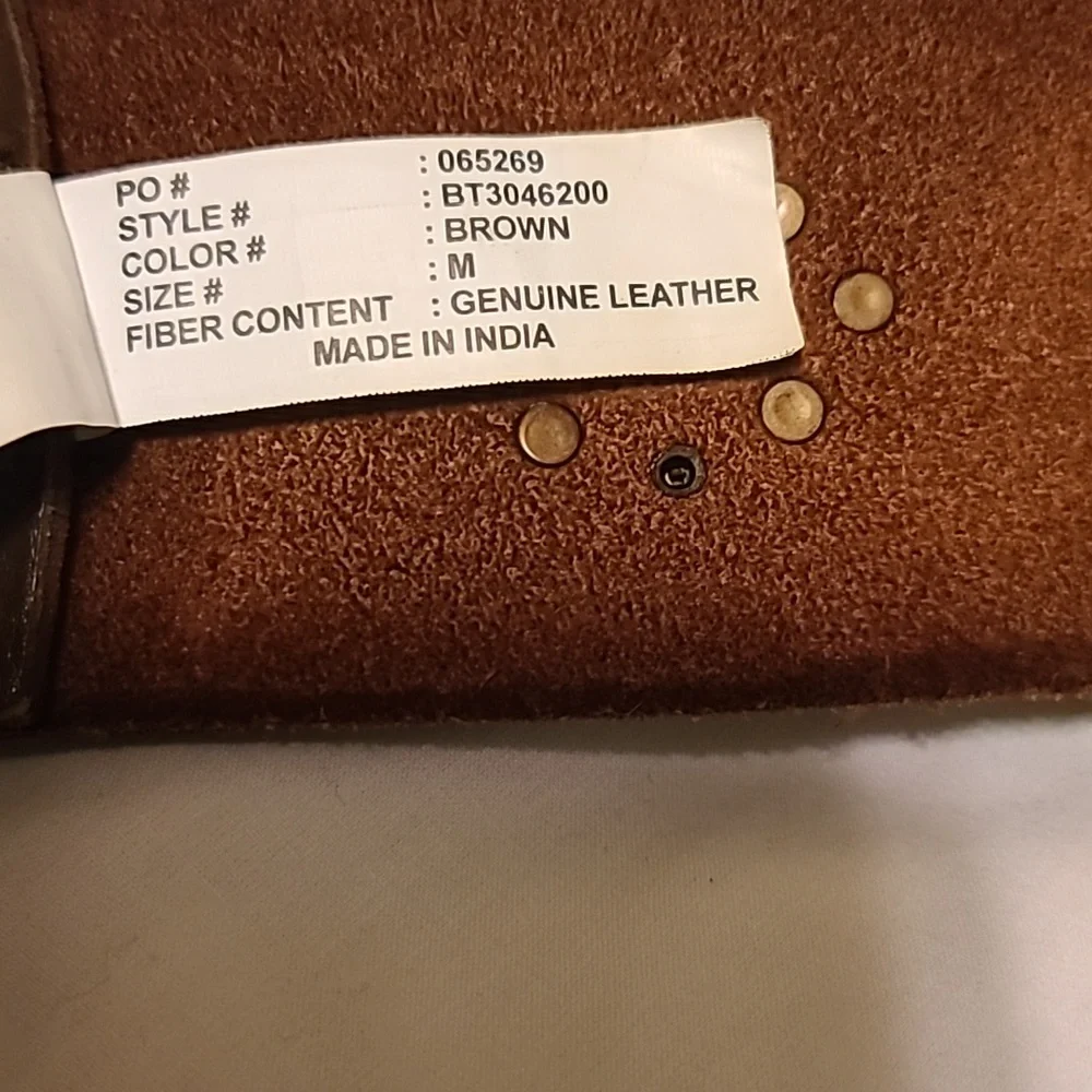 Fossil Vintage Brown Leather Belt Stitches and Eyelets Womens Size Medium